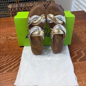 Sam Edelman Women's Metallic Gold and Silver Sandals